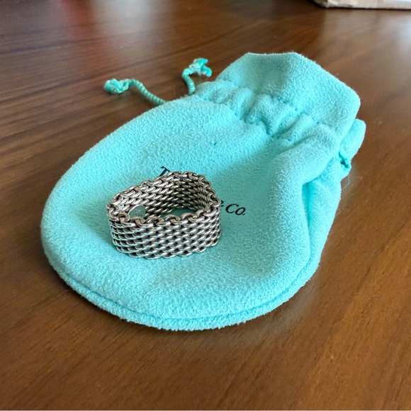 Tiffany & Co Somerset Mesh Ring Sterling Silver Size 7 - Picture 2 of 2